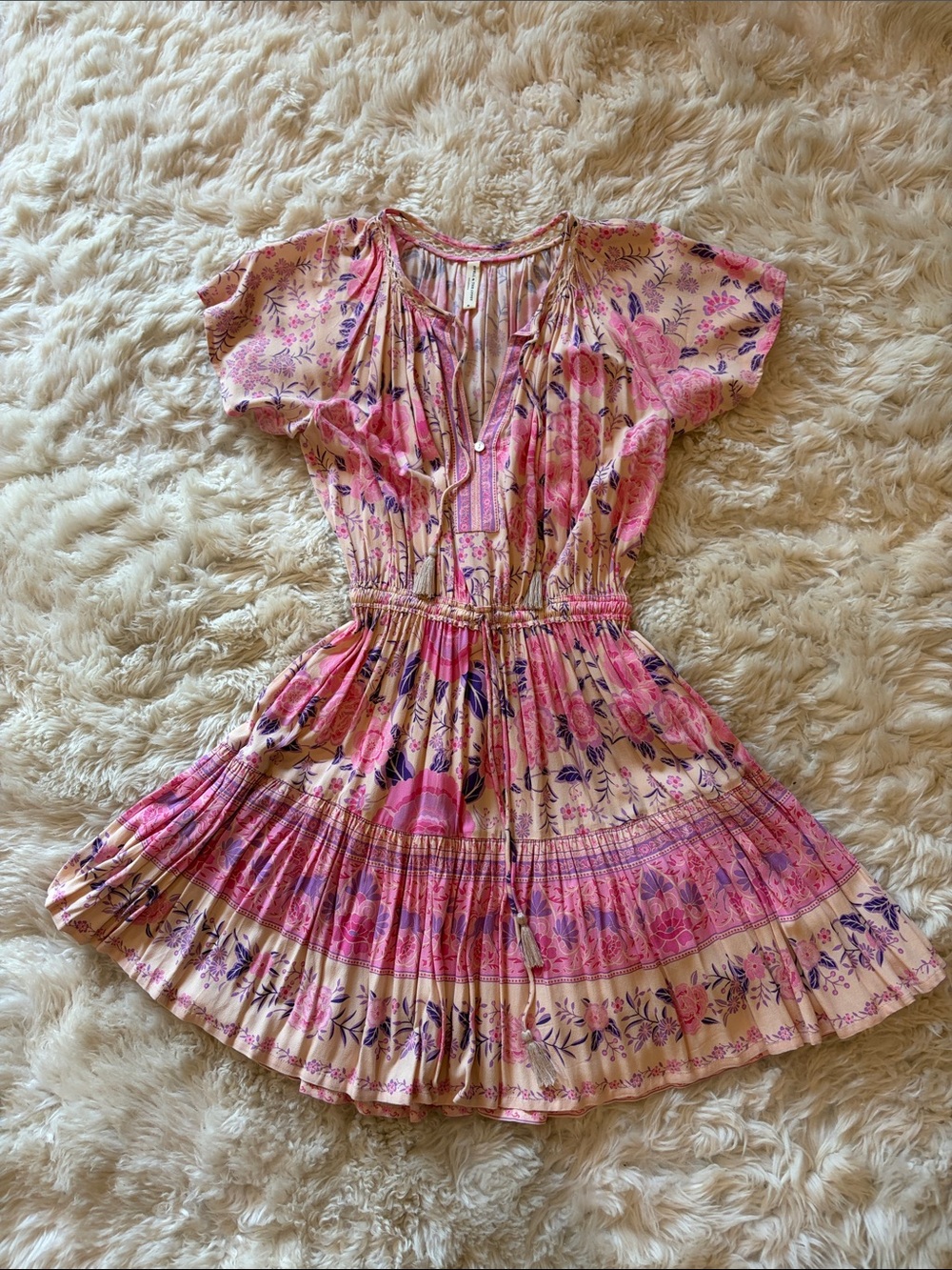 Spell Pink and Purple Floral Mini Dress